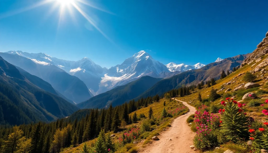 Manaslu trek view showcasing Mount Manaslu and vibrant landscapes.