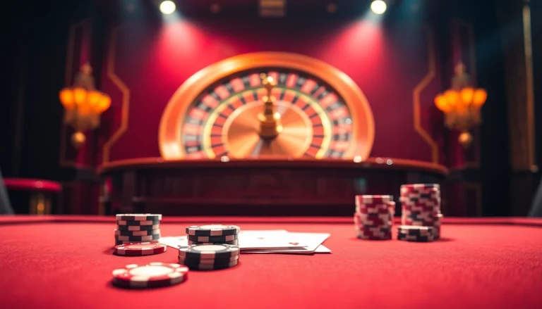 Engaging sbobet gambling scene showcasing poker and roulette excitement.