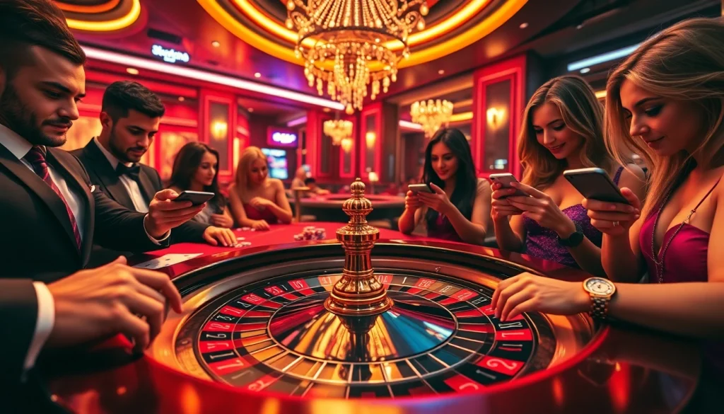 Engage in thrilling sex games at a vibrant casino with neon lights and popular tabletop games.