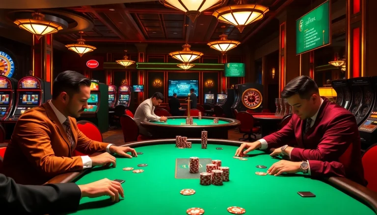Engaging poker game at a luxury casino, exploring hidden wiki resources for strategic gamblers.