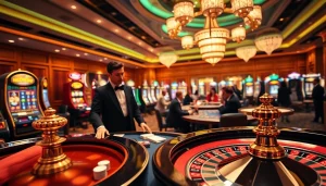Engaging scene of KP88 casino tables showcasing vibrant gaming action and excitement.