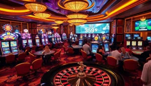 Bets being placed at a vibrant casino tableau, highlighting the excitement of https://bong88.casa/ gaming experience.