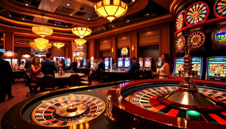 KJC players strategizing over poker chips and cards at an elegant casino table.