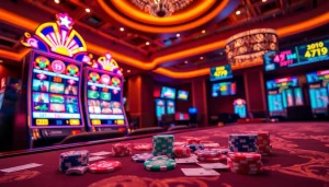 Engage with the vibrant atmosphere of slot online apiraja88 featuring a lively casino scene.