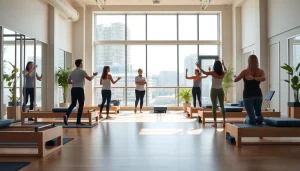 台東区のスタジオで行われるダイナミックなピラティスクラス。親しみやすいインストラクターと最新設備。