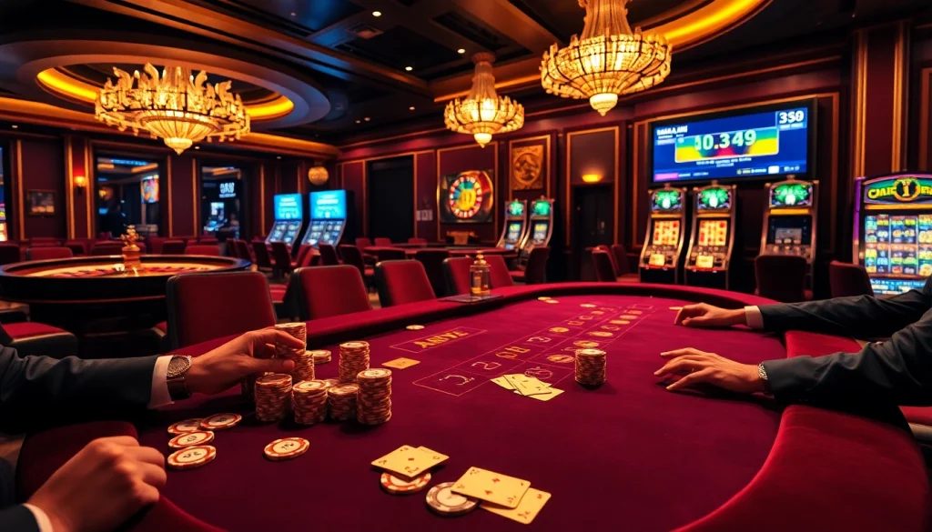 High-stakes baccarat table at https://xx88.us/ featuring vibrant chips and golden cards.