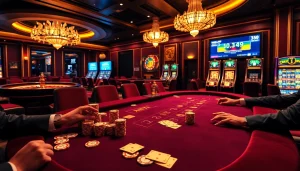 High-stakes baccarat table at https://xx88.us/ featuring vibrant chips and golden cards.