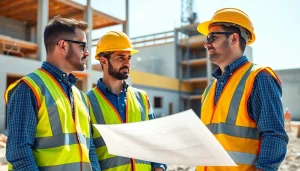 Engaged construction association south carolina professionals collaborating on-site.