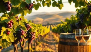 Experience the tranquility of Winery Sacramento with lush vineyards and elegant wine displays.