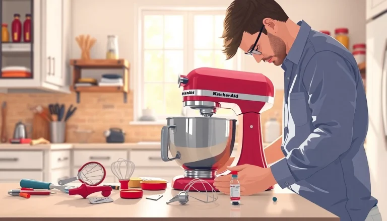 Expert performing kitchenaid appliance repair ottawa in a bright kitchen.