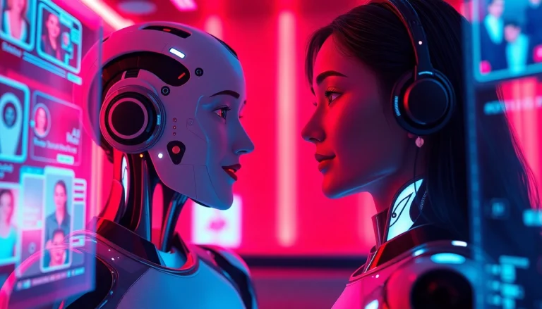 Engaging AI nsfw interaction with a lifelike virtual companion in a vibrant chat environment.