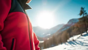 Verken een fleece jacket in de buitenlucht met een prachtige winterachtergrond.