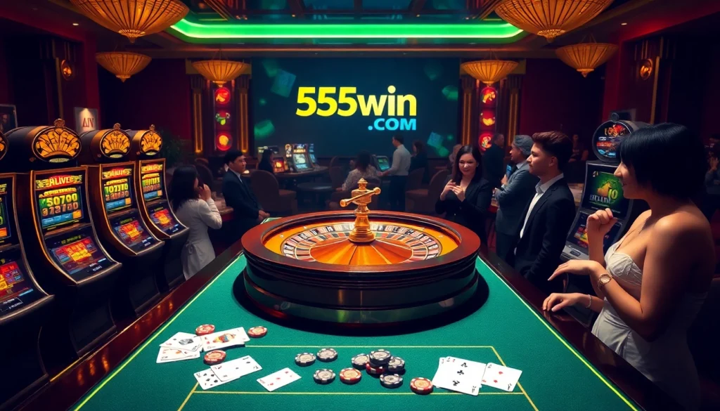 Experience the thrill of winning at the roulette table on 555win com with vibrant casino visuals.