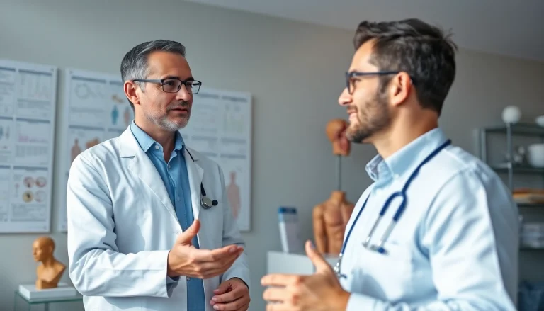 包茎手術 おすすめ — 現代的なクリニックでの医師と患者の相談