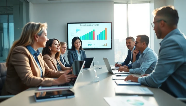 Engaging discussion on growth strategy trends among diverse executives.