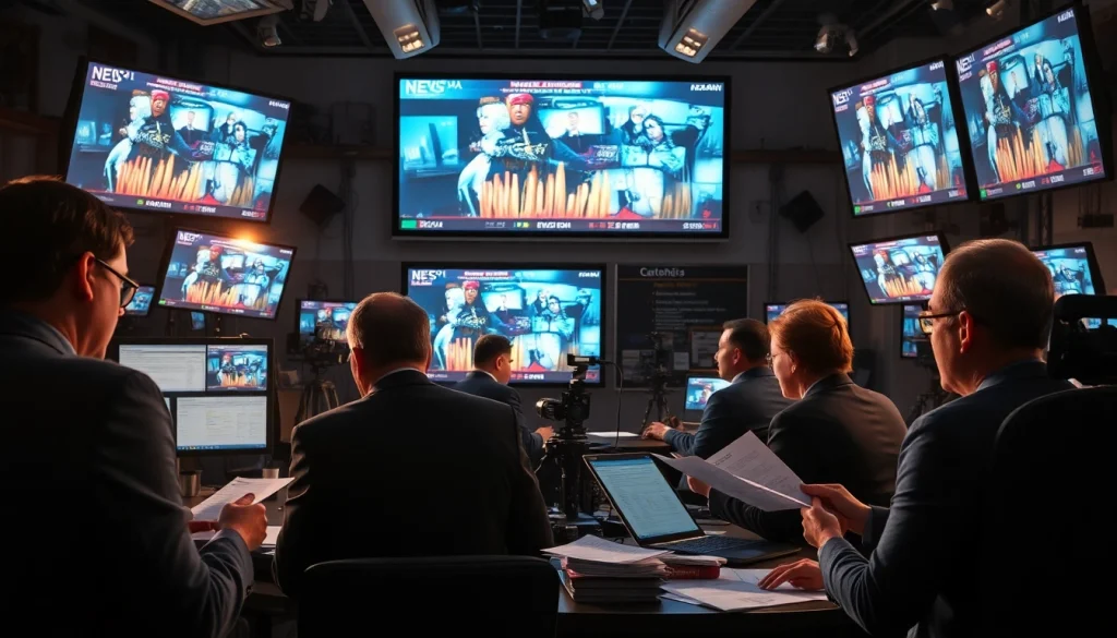 Journalists at https://www.thedailynewsonline.com reporting breaking news in a busy newsroom.