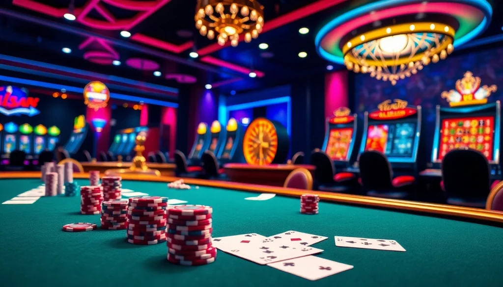 Engaging players at BJ388 with high-stakes poker and roulette in a luxurious casino setting.