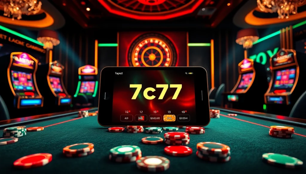 Experience luxury and excitement at the 7c77 app casino with vibrant gaming elements.