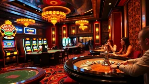 Players enjoying thrilling casino games at SOIBET with high-stakes excitement and luxurious ambiance.