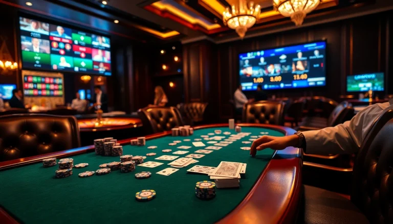 Betting strategies at casino en ligne france with vibrant tables and poker action.