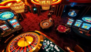 Exciting casino action at Go8 with roulette, cards, and poker chips in a luxury setting.