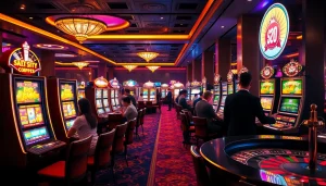 Experience slot terpercaya with vibrant casino gaming featuring elegant slot machines and rich atmosphere.