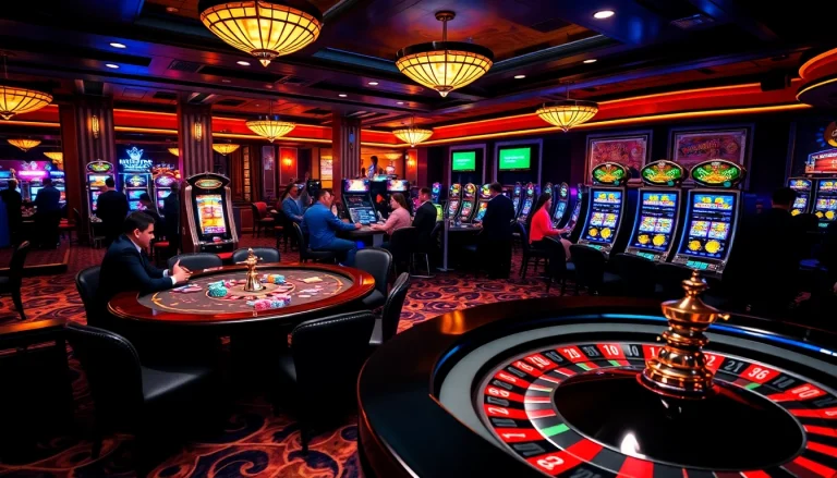 Experience sbobet link alternatif excitement at a luxurious casino filled with vibrant gaming tables.