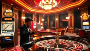 Experience the excitement of lu88 with colorful poker chips and vibrant casino visuals.