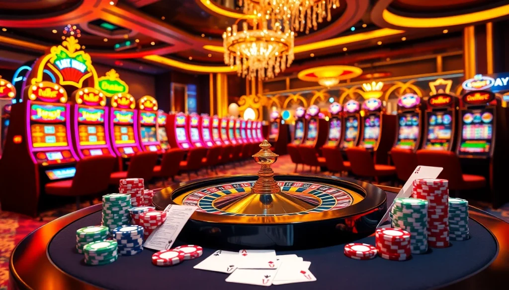 A dynamic casino scene from https://lv88.baby/ showcasing roulette and poker excitement.