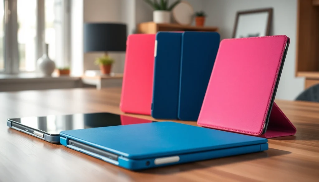 Explora Fundas para iPad con distintos diseños y texturas en un entorno moderno.