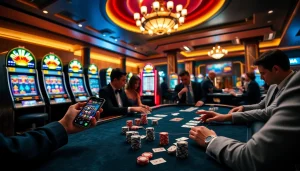 Players enjoying thrilling games at SODO66, showcasing vibrant casino elements and excitement.