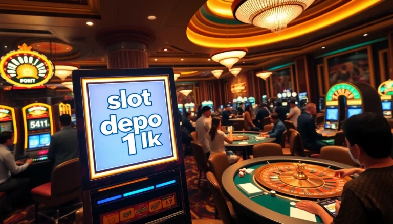 Experience the thrill of slot depo 1k with vibrant casino visuals illustrating exciting gaming moments.