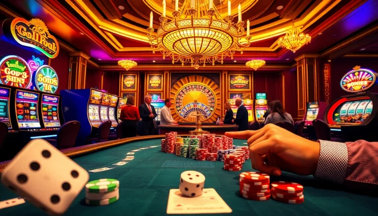 Winning players at a luxurious casino table showcasing go8 poker excitement and vibrant action.