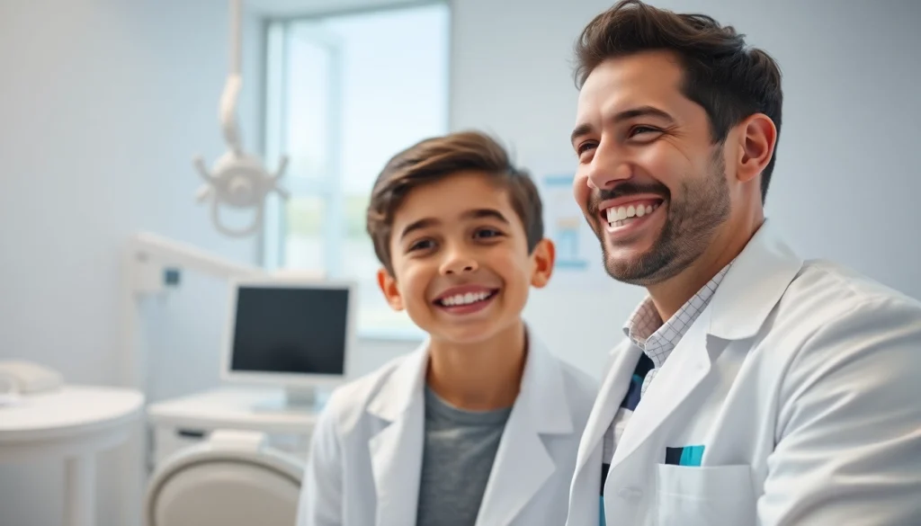 Orthodontist near me caring for a young patient in a modern dental clinic.