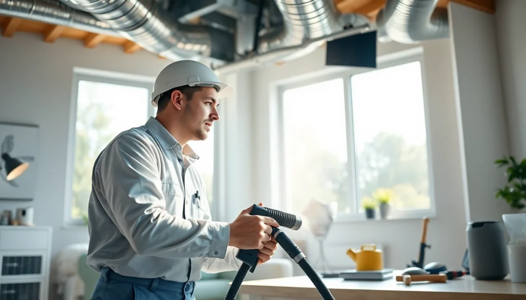 Expert air duct cleaning service enhancing indoor air quality by removing dust and debris.