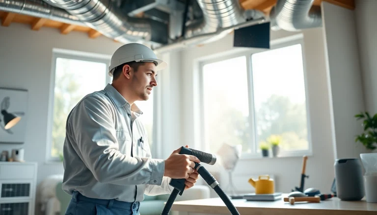 Expert air duct cleaning service enhancing indoor air quality by removing dust and debris.