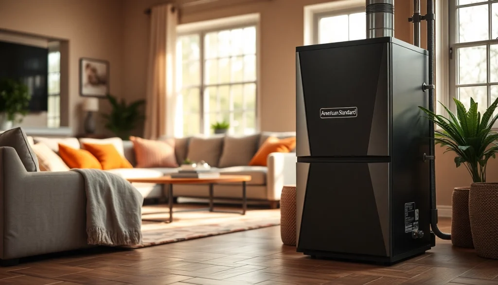 American Standard furnace providing optimal comfort in a modern home setting.