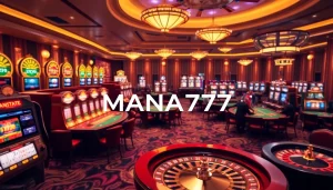 MANA777 online gambling hub featuring immersive slot machines, poker games, and roulette wheels for an exciting experience.