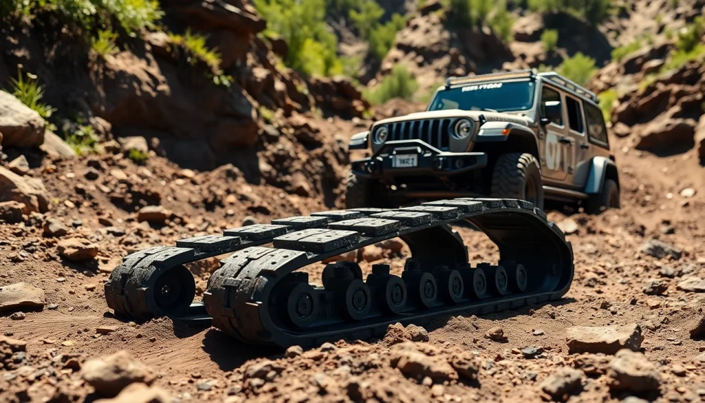 Recovery Tracks assisting in off-road recovery, showcasing resilience and functionality in challenging terrain.