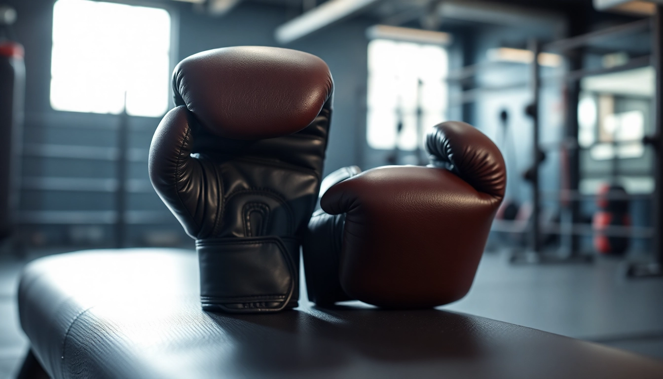 MMA gloves with premium padding and grip on a gym bench, showcasing durability and design quality.