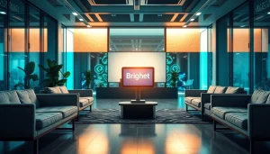 Brightet illuminating a modern digital workspace filled with innovation and creativity.