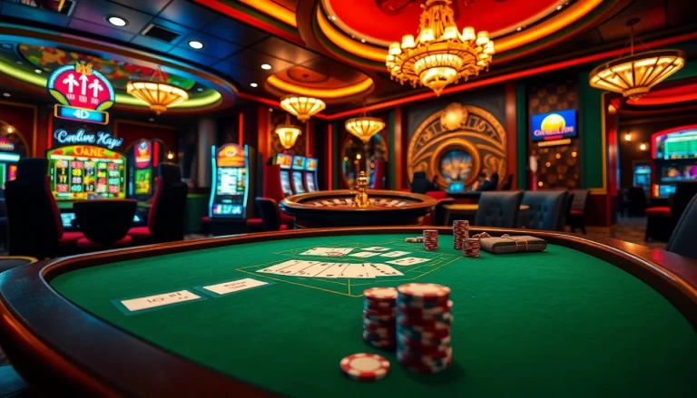 Experience exhilarating gameplay at Thabet Casino with vibrant slot machines and exciting poker tables.