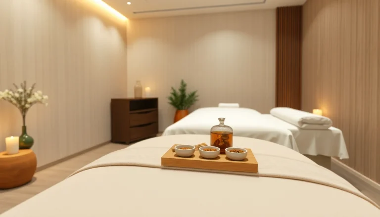 편안한 분위기와 현대적인 장식이 있는 힐링 울산마사지 룸.