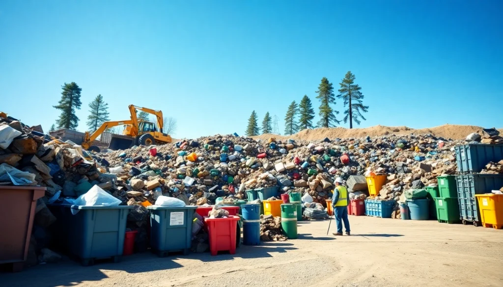 Workers managing the cold lake dump site in a clean, eco-friendly environment.