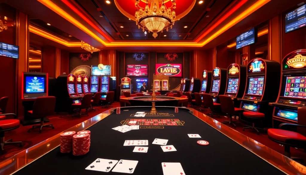 Experience excitement at https://9789bet.com/ with our luxurious casino featuring cards, chips, and a roulette wheel.