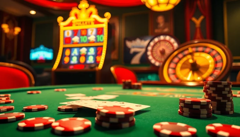 Experience thrilling gameplay at jamuslot with exciting poker chips and vibrant slot machines.