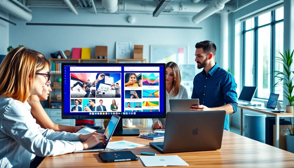 Team crafting innovative essex web design concepts in a dynamic workspace.