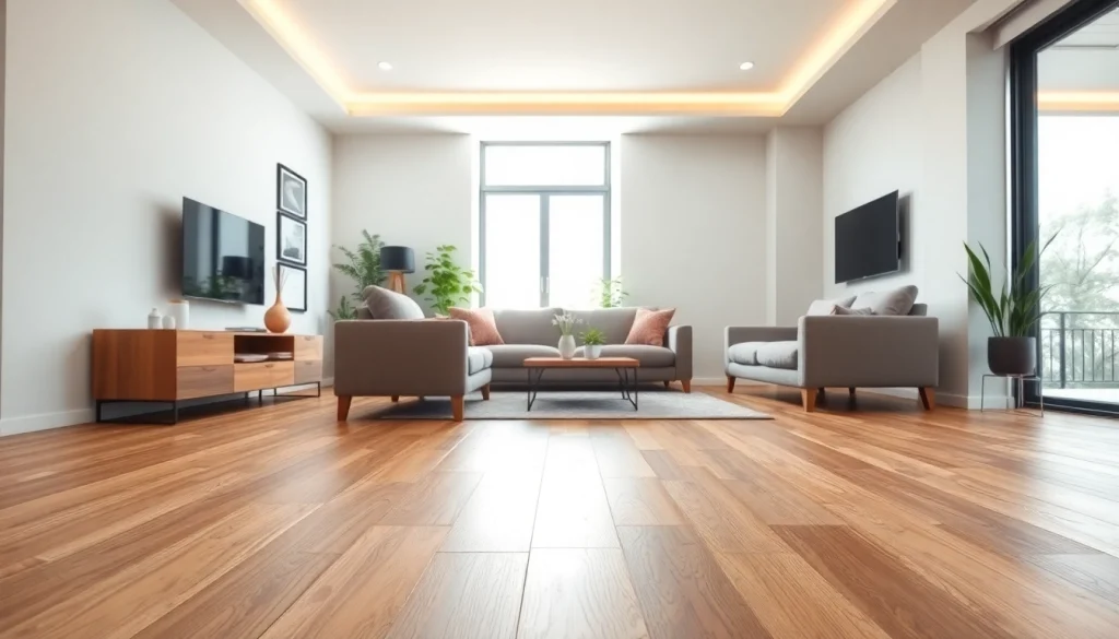 Showcasing beautiful vinyl flooring in a sunlit modern living room setting.