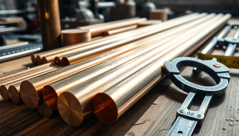 Bare bronz grafitat expuse pe un banc de lucru, subliniind textura lor impecabilă și precizia industrială.